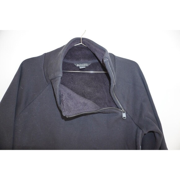 Athleta Sweater Womens Medium Black Pullover 1/4 Zip Mock Neck Athleisure - Picture 6 of 8